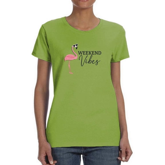 Weekend Vibes Flamingo T-Shirt Women -Image by Shutterstock, Female 5X-Large
