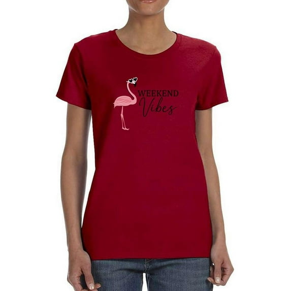 Weekend Vibes Flamingo T-Shirt Women -Image by Shutterstock, Female 5X-Large