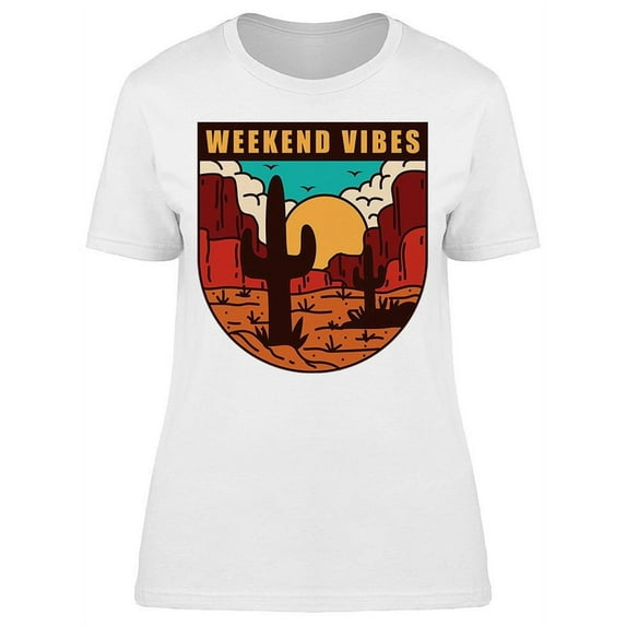 Weekend Vibes Graphic T-Shirt Women -Image by Shutterstock, Female Large
