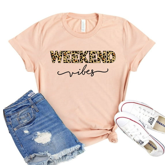 Weekend Vibes Shirt Motivational T-shirt Positive Quote Tshirt Inspirational Shirts Women's Vacation Gift