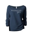 thumbnail image 1 of Weekend Vibes Women's Fashion Slouchy 3/4 Sleeves Raglan Lightweight Sweatshirt Navy Small, 1 of 3