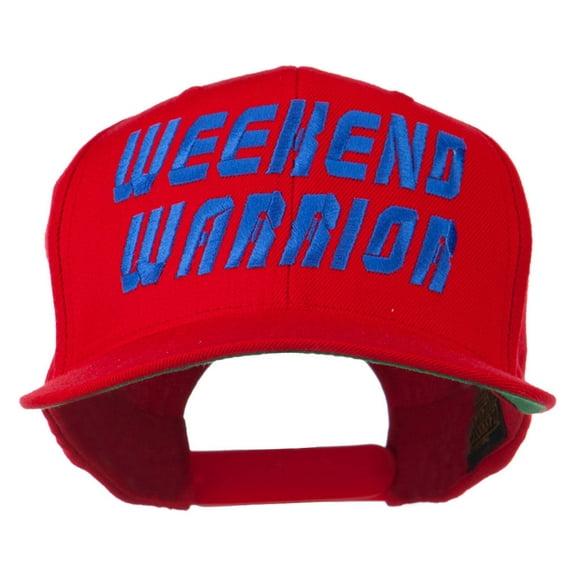 Weekend Warrior Embroidered Flat Bill Cap - Red OSFM