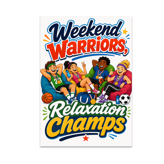 Weekend Warriors Relaxation Champs - Sports Enthusiast - 13x19 Poster Print