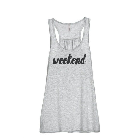 Weekend (see other weekend) Women's Fashion Sleeveless Flowy Racerback Workout Yoga Tank Top Sport Grey X-Large