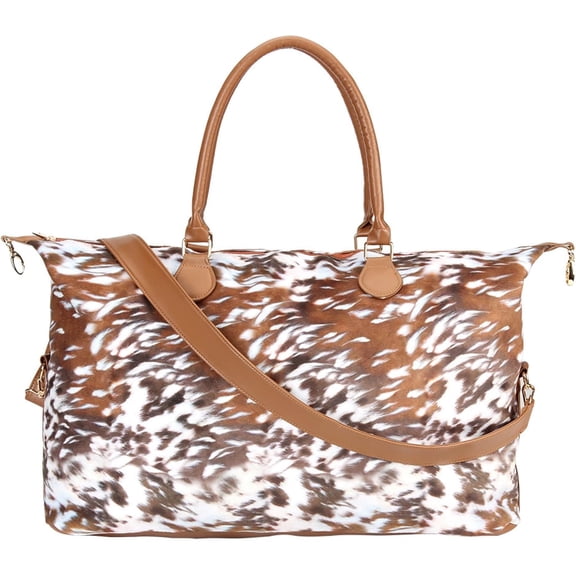 Weekender Bag Duffle Bag For Women Large Travel Tote Bag Overnight Weekend Bags With  Strap Cow Leopard Atzec...