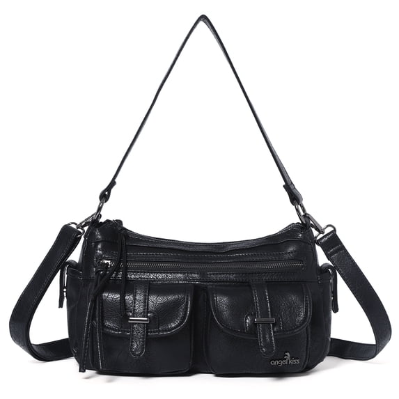 Angel Kiss Hobo Purses for Women Crossbody Shoulder Bag Ladies Multi Pocket Handbags with Adjustable Shoulder Strap | Soft Vegan Leather