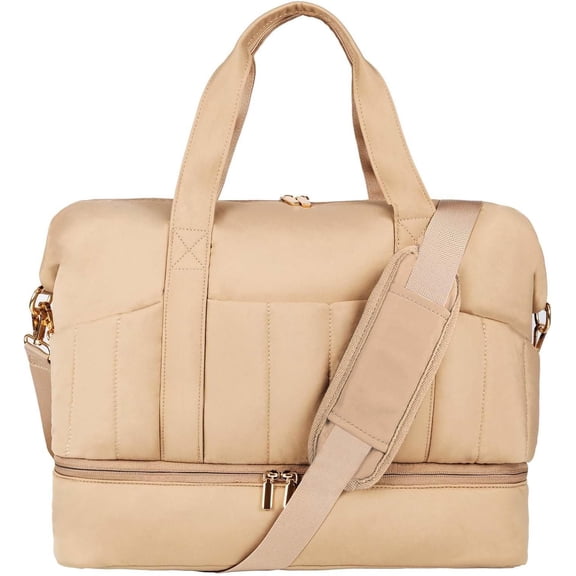 Weekender Bag, Large Travel Duffel Bag for Women, Carry on Overnight Bag with Shoe Compartment and Toiletry Bags