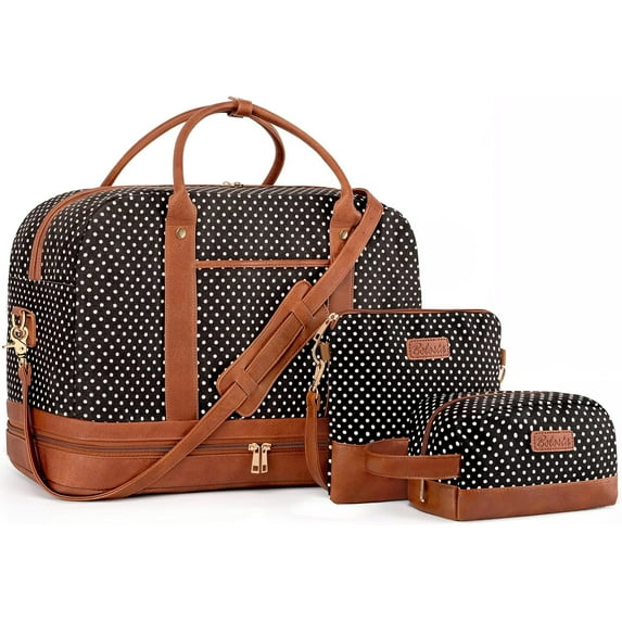 Weekender Bag for Women Canvas Overnight Bag Large Travel Tote Bag Carry on Duffle Bag With Shoe Compartment, for Travel/Daily Use/Birthday ...