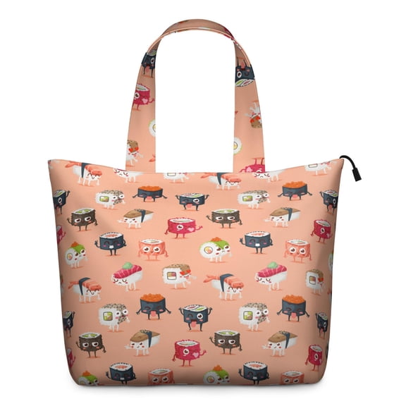 Weekender Bag with Sushi Roll Avocado Designs Multipurpose Travel Tote Bag Lightweight with Adjustable Strap for Japanese Food Sushi Time Enthusiasts