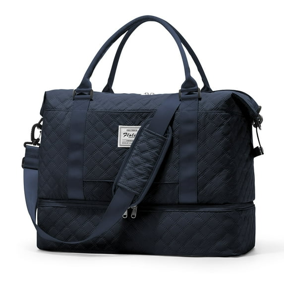 Weekender Bags for Women, Travel Duffel Bags with Shoe Compartment, Personal Item Travel Bag for Airlines, Carry on Overnight Tote Bag for Women, Dark Blue