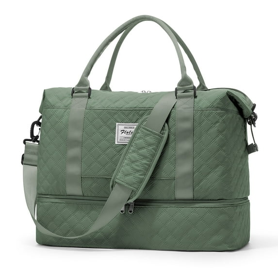 Weekender Bags for Women, Travel Duffel Bags with Shoe Compartment, Personal Item Travel Bag for Airlines, Carry on Overnight Tote Bag for Women, Olive Green