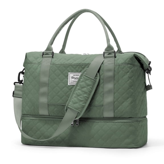 Weekender Bags for Women, Travel Duffel Bags with Shoe Compartment, Personal Item Travel Bag for Airlines, Carry on Overnight Tote Bag for Women, Olive Green