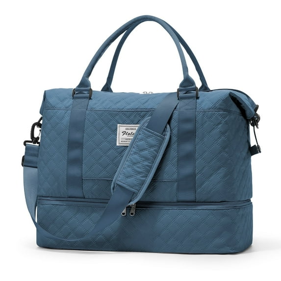Weekender Bags for Women, Travel Duffel Bags with Shoe Compartment, Personal Item Travel Bag for Airlines, Carry on Overnight Tote Bag for women, Blue