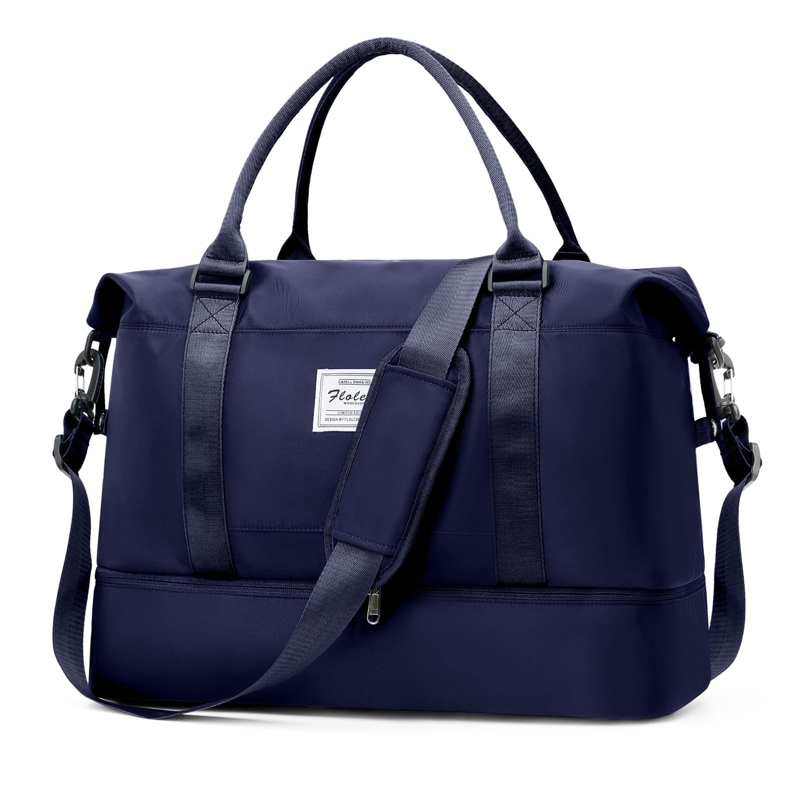 Weekender Bags for Women, Travel Duffel Bags with Shoe Compartment, Personal Item Travel Bag for Airlines, Carry on Overnight Tote Bag for women, Dark Blue