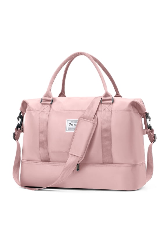 Weekender Bags for Women, Travel Duffel Bags with Shoe Compartment, Personal Item Travel Bag for Airlines, Carry on Overnight Tote Bag for women, Pink