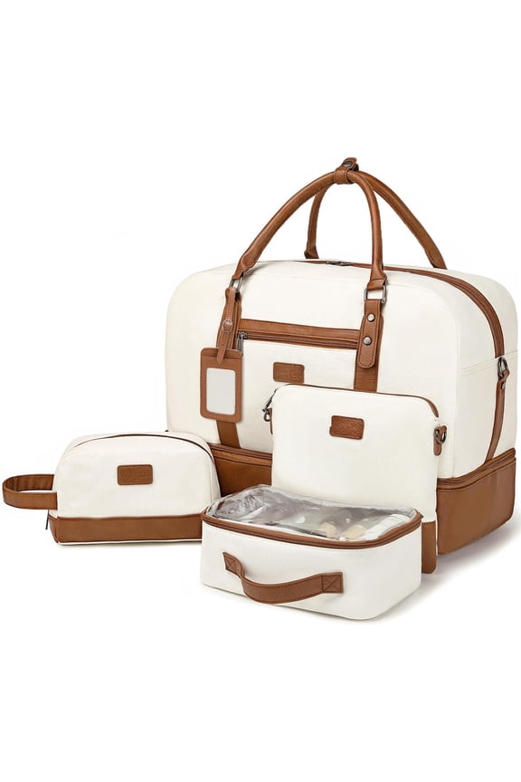 Weekender Bags for Women Large Overnight Bag Weekend Travel Duffel Bag Carry   with Shoe Compartment Toiletry Bag for Travel Business Gym