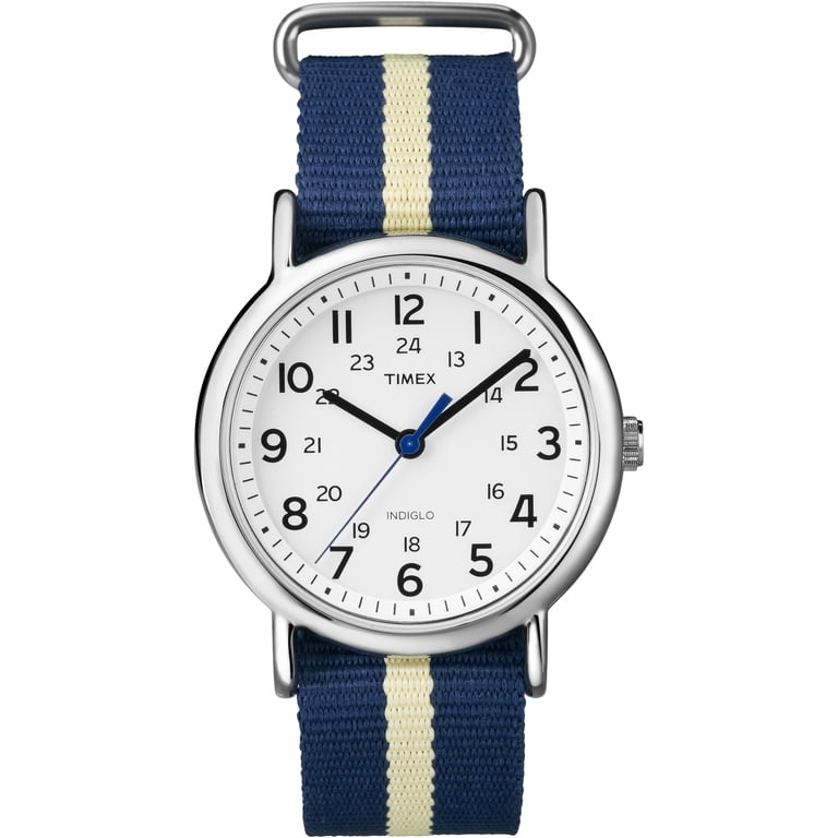 Weekender Watch, Blue/Yellow Stripe Nylon Slip-Thru Strap  display picture 3
