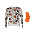 thumbnail image 1 of Weekending  Plush Halloween Mug Crewneck with Socks Set (Women), 1 of 6