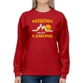thumbnail image 1 of Weekends Are For Camping Phrase Sweatshirt Women -GoatDeals Designs, Female Small, 1 of 4
