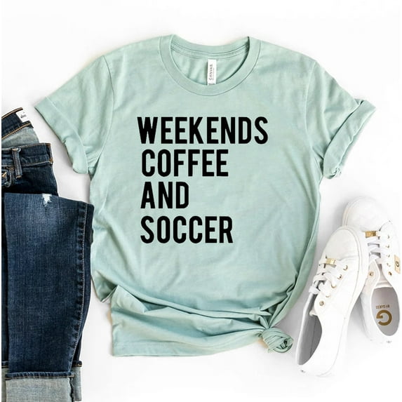 Weekends Coffee And Soccer T-shirt Motivational Shirt Football Mom Tee Top Funny Gift Game Shirts Leopard Tops For Coach
