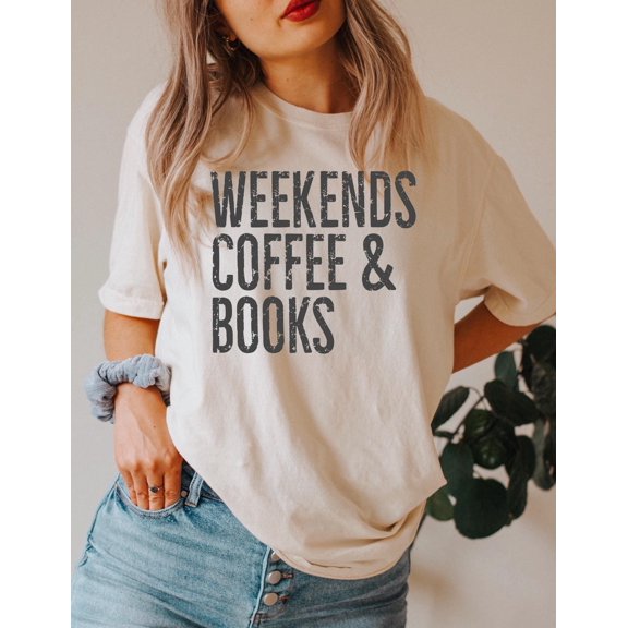 Weekends Coffee & Books Sweatshirt,Bookish Sweatshirt,Book Lover Sweatshirt,Bookworm Shirt,Books Sweatshirt,Cozy Sweatshirt,Gıft For Her, Full Size S-5XL
