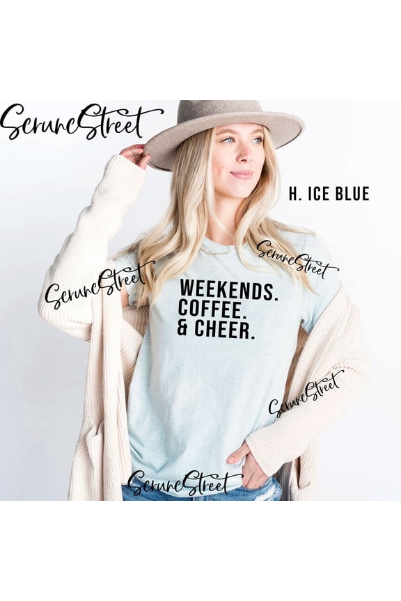 Weekends Coffee & Cheer Shirt, Cheerleader Shirt, Cheerleader T-Shirt, Cheerleader Gifts, Cheer Gifts, Game Day Shirt, Sport Team Shirt