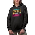 thumbnail image 1 of Weekends Coffee Dance Retro Merch Gift Ideas for Dancers Black Hooded Sweatshirt or Hoodie, Large, 1 of 5