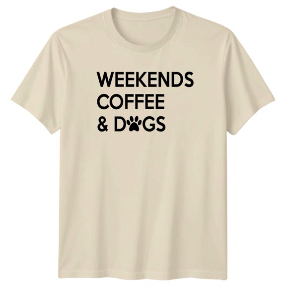 Weekends Coffee & Dogs Dogs Animals Mens T-Shirt Womens Tee Graphic Top