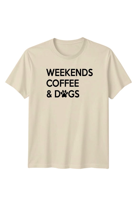 Weekends Coffee & Dogs Dogs Animals Mens T-Shirt Womens Tee Graphic Top