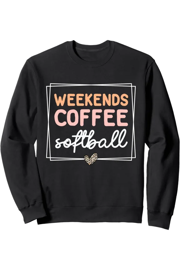 Weekends Coffee Softball Cute Retro Mom Life With Sayings Sweatshirt All Size S-5Xl