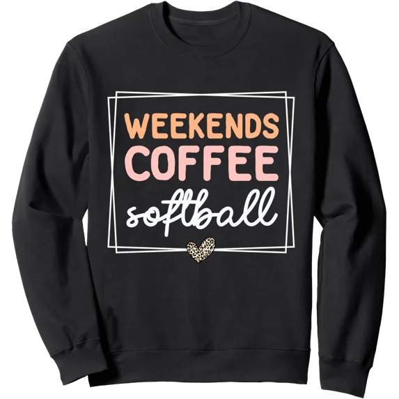 Weekends Coffee Softball Cute Retro Mom Life With Sayings Sweatshirt All Size S-5Xl