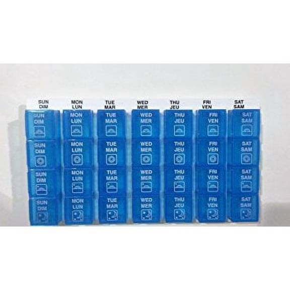 Weekly 1-Day-At-A-Time Medication Organizer Four-A-Day