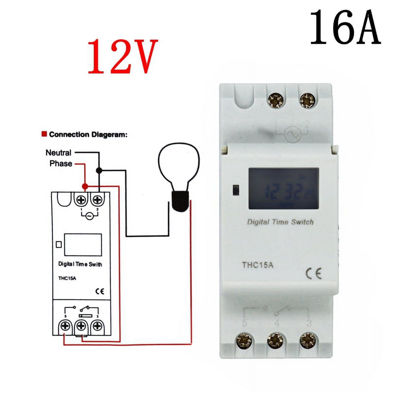Weekly 7 Days Programmable Digital TIME SWITCH Relay Timer Control AC