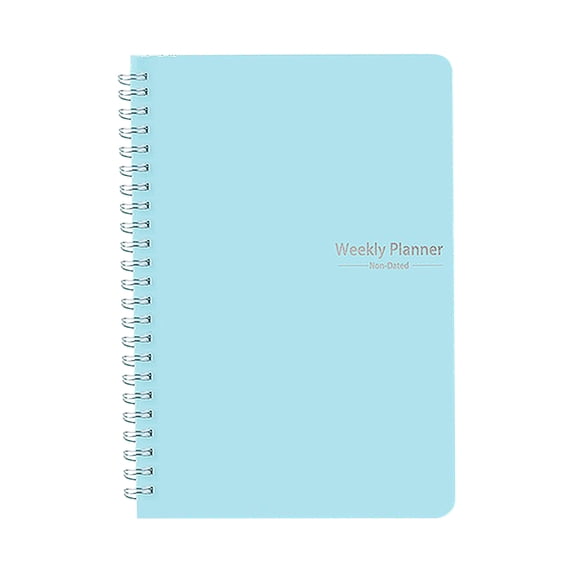 Weekly Academic Planner, Light Blue Non Dated, 1 Pack Spiral Bound, for Students Office Workers Daily Schedule Organizing Academic Study Work Planning