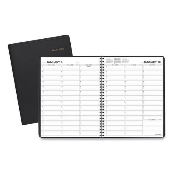 Weekly Appointment Book, 11 x 8.25, Black Cover, 13-Month: Jan 2026 to Jan 2027 | Bundle of 2