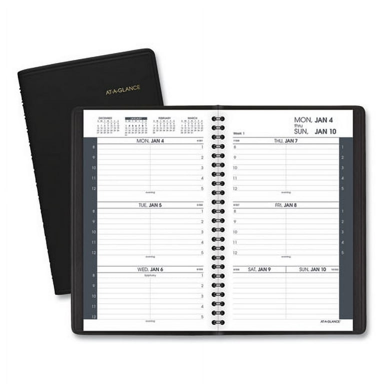 DayMinder Daily Appointment Book, 8 x 5, Black Cover, 12-Month (Jan to Dec): 2024 DayMinder Daily Appointment Book, 8 x 5, Black Cover, 12-Month (Jan to Dec): 2024