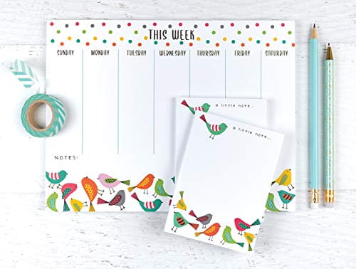 Amazon.com : Set of 2- Bright Birds List Pad, Notepad