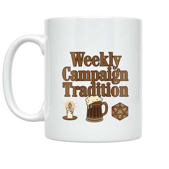 Weekly Campaign Tradition Design - Gamer Friends - 11 oz Ceramic Coffee Mug