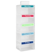 Weekly Clothes Organizer for Kids Polyester Weekly Shelf Hanging Closet Organizer Day of Week Clothes Organizer Versatile Kids Weekly Clothes Organizer for Hats T-Shirts Bags Towels
