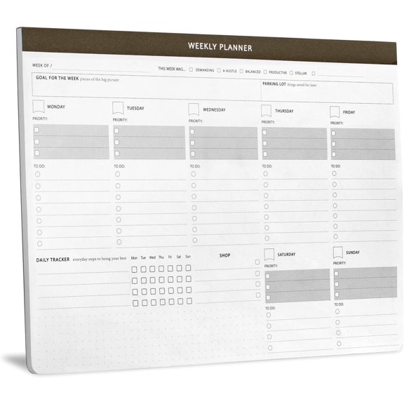 Weekly Dashboard Desk Pad with 55 Undated Sheets - A4 Minimalist Task To-Do List Notepad with Daily Checklist, Priority, Habit & Notes - Cleaning Planner for Adults to Improve Productivity