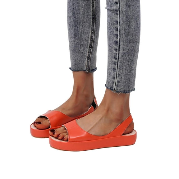 Tejiojio Summer Sandals Under $20, Ladies Sandals Casual Footwear Solid Color Women's Casual Fish Mouth Thick Bottomed Sandals