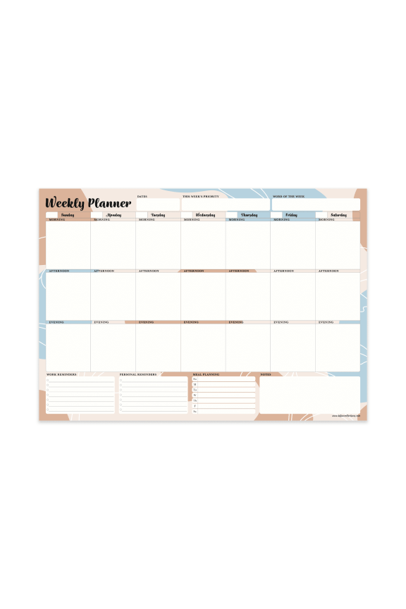 Weekly Desk Planner, A4 (8.27" x 11.69"), 52 Pages, 52 Count