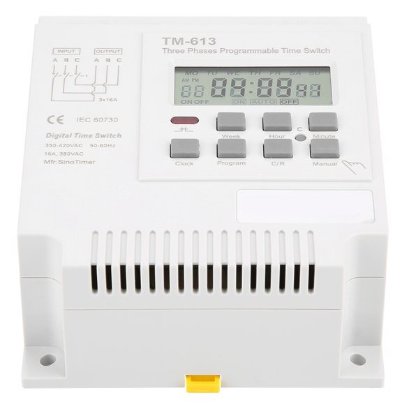 Weekly Digital Timer, 3,Phase Motor Control, 1Min,168Hr Settings, Power Outage Memory, 380V
