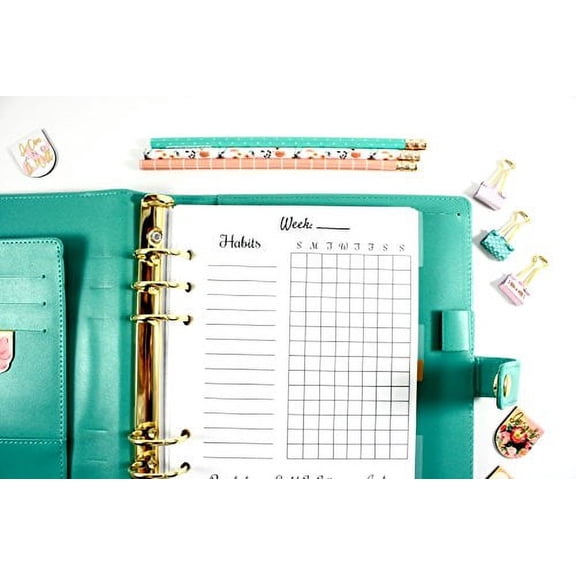 Weekly Habit Tracker Inserts, Resolution Log for A5 Planners