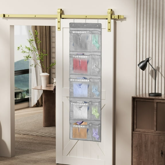 Weekly Kids Clothes Organizer Day of Week School Clothing Storage Monday to Friday Hanging Closet Organizer