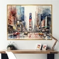 thumbnail image 1 of Designart "New York Cityscape Times Square II" Cityscapes Framed Wall Art - Industrial Orange New York Hallway Framed Wall Art Decor, 1 of 6