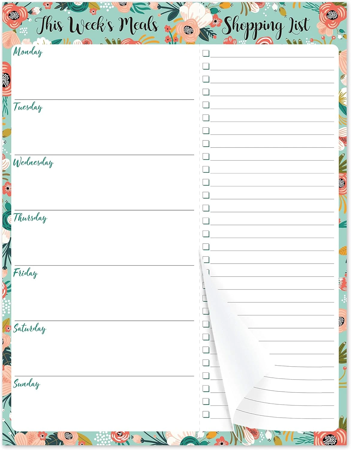 Weekly Meal Planner - Grocery List Magnetic Notepads 7 X 9 Meal Planning Pad W