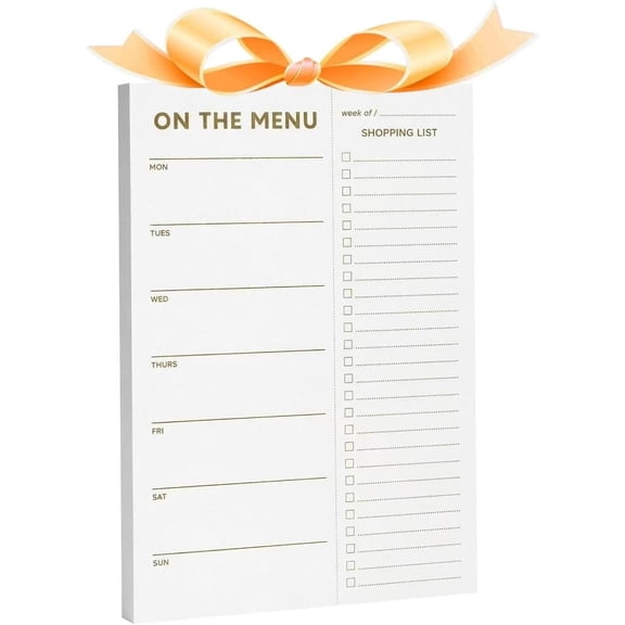 Weekly Meal Planner and Grocery List Notepad for Bridge, Meal Planning Pad with Off Shopping List. Plan Weekly Menu for or Dinner List for Family (7x10")