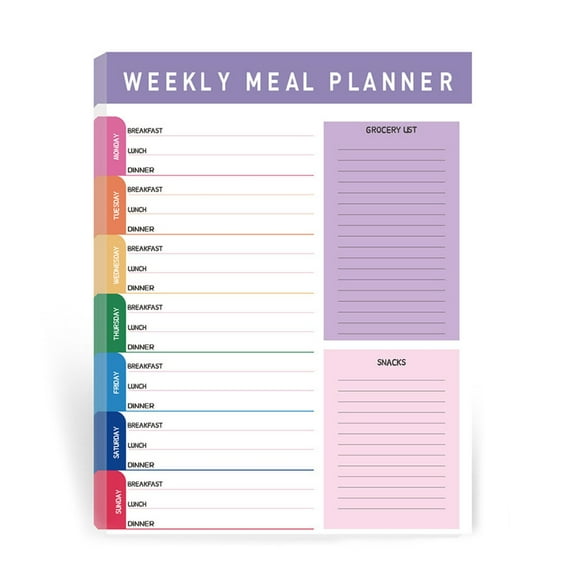 Weekly Meal Planning Tear Off Food Journal Notepad With Thick Paper For Diet Tracking And Monthly Goal Tearable Notepad