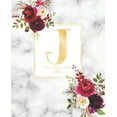 thumbnail image 1 of Weekly & Monthly Planner 2020 J: Burgundy Marsala Flowers Gold Monogram Letter J (7.5 x 9.25 in) Horizontal at a glance Personalized Planner for Women, 1 of 1